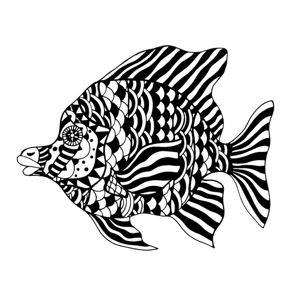 Zentangle 様式の魚. — ストックベクタ