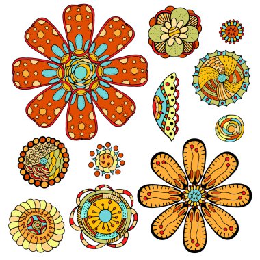 Doodle yapraklar ve dallar