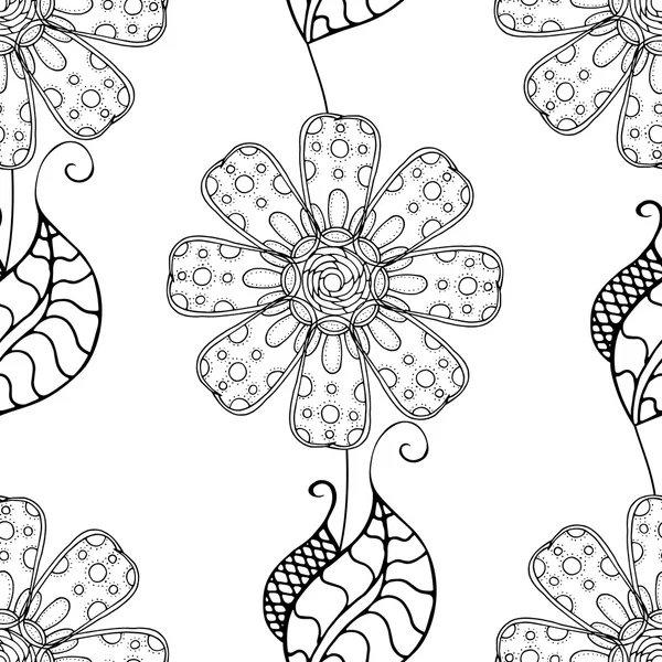 Modèle floral monochrome . — Image vectorielle