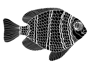 Tek renkli balık stilize