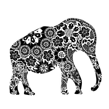 Siyah etnik fil.