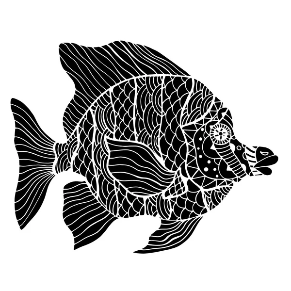 Peces estilizados monocromáticos — Vector de stock