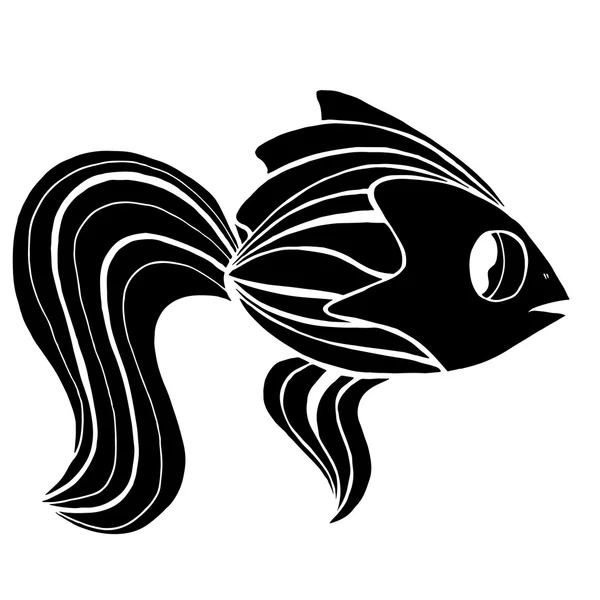 Svartvita stiliserade fisk — Stock vektor