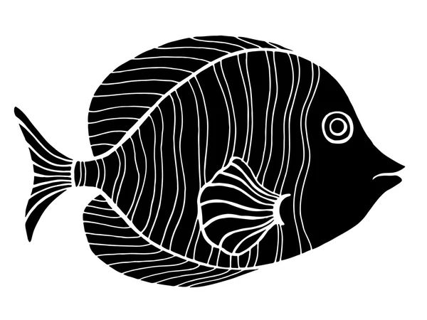 Peces estilizados monocromáticos — Vector de stock