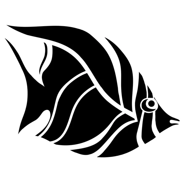 モノクロ定型化魚 — ストックベクタ