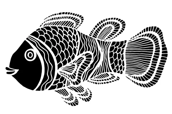 Monochroom gestileerde vis — Stockvector
