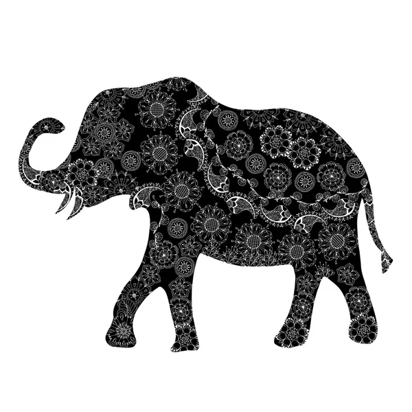 Elefante étnico negro . — Archivo Imágenes Vectoriales