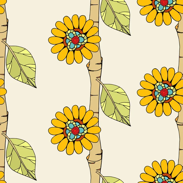 Vecteur motif floral sans couture — Image vectorielle