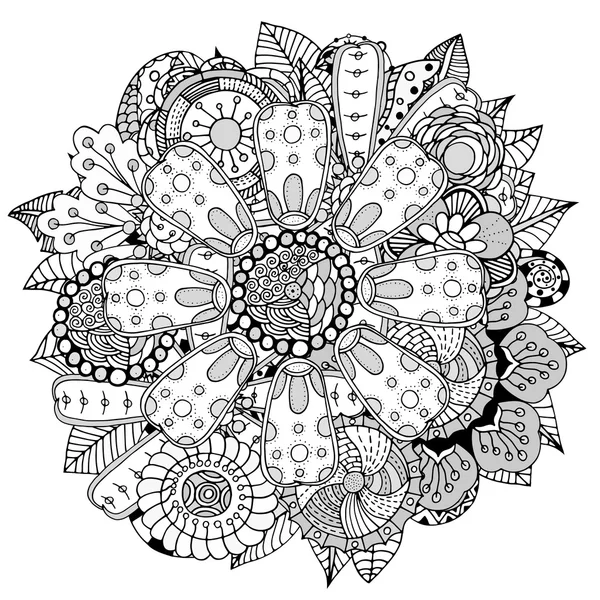 Cirkel bloem ornament — Stockvector