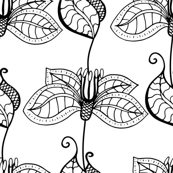 Modèle floral monochrome . — Image vectorielle