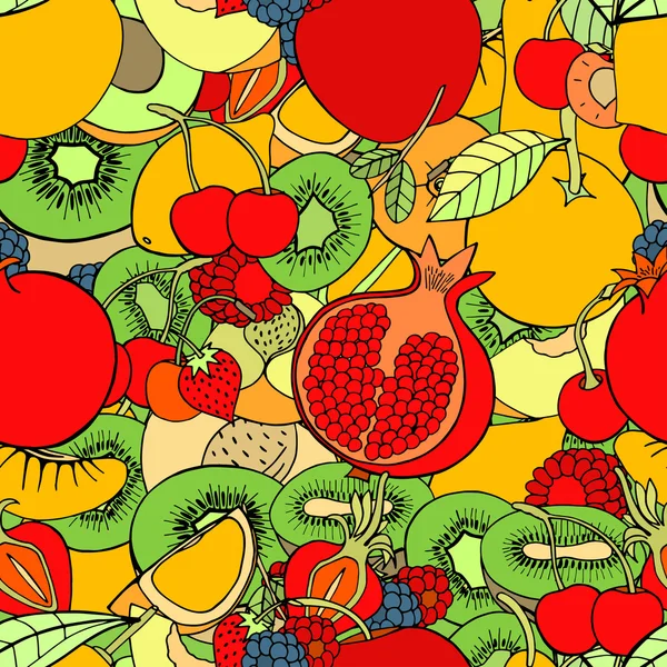 Modèle sans couture avec des fruits — Image vectorielle