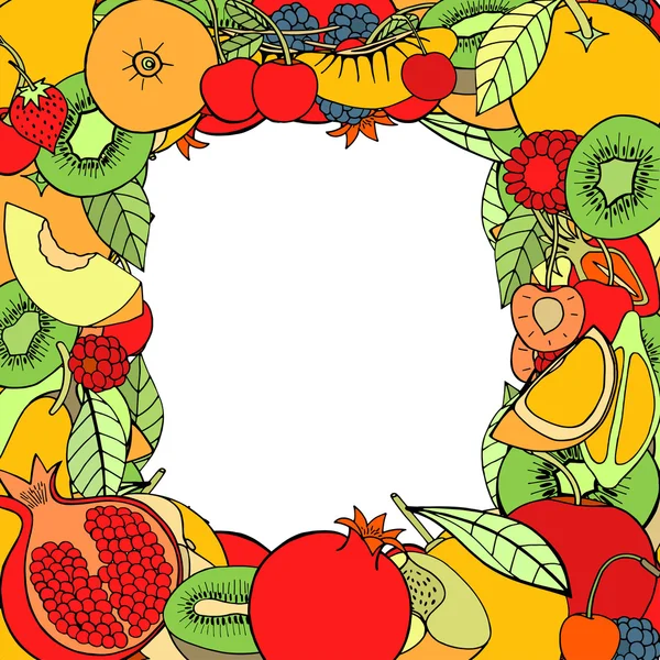 Cadre de fruits — Image vectorielle