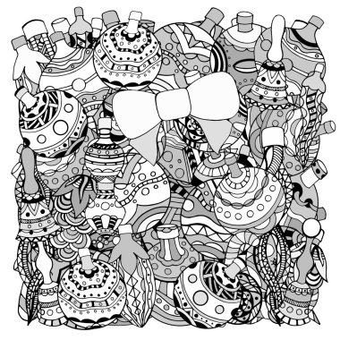 Noel çizilmiş dekoratif elemanlar