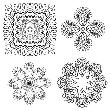 Geometrik dairesel süsleme seti