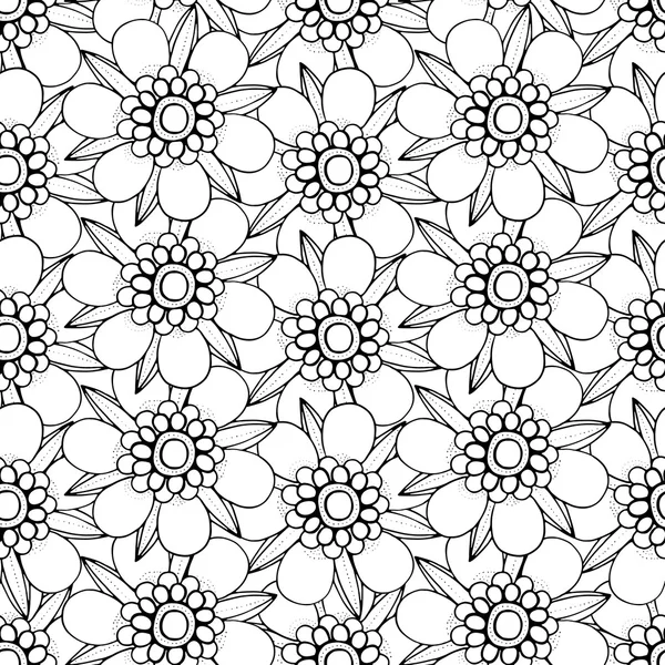 Monochrome Floral Pattern. — Stock Vector