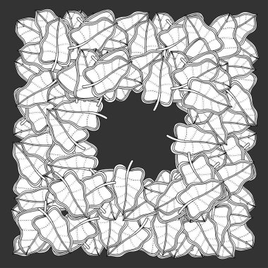 yaprakların kare çerçeve