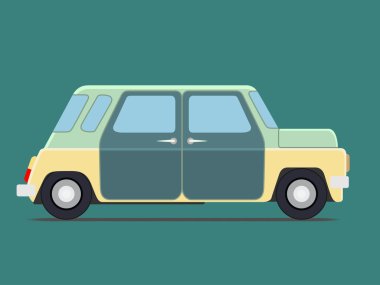 Eski model izole araba. 