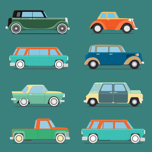 Set Vintage cars — Stock Photo, Image