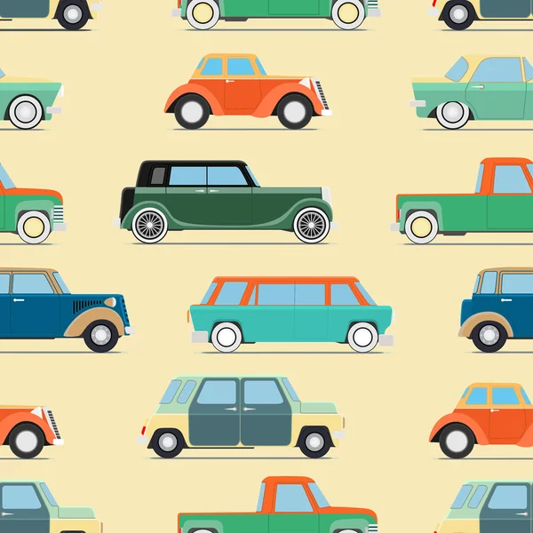 Wallpaper van instellen oldtimers — Stockvector