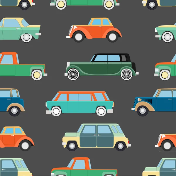 Wallpaper of set vintage cars — Stock Vector