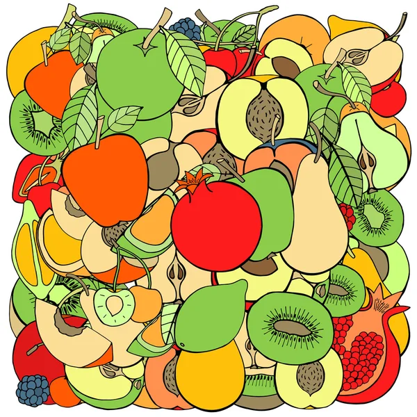 Söta frukter och bär — Stock vektor
