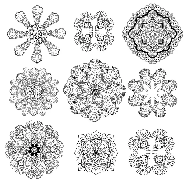 Ensemble d'ornement géométrique circulaire — Image vectorielle