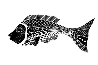 Zentangle balık stilize.