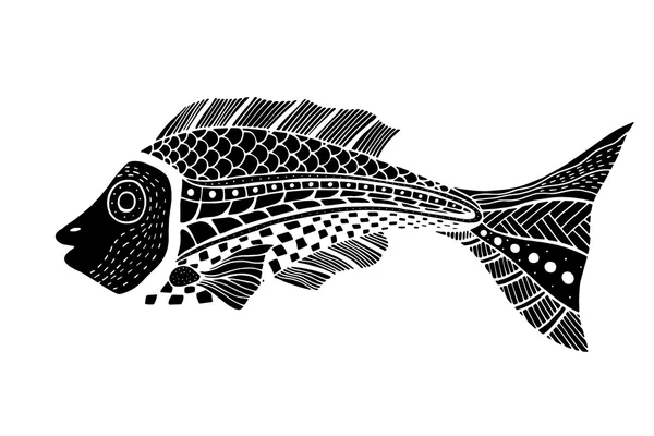 Zentangle balık stilize. — Stok Vektör