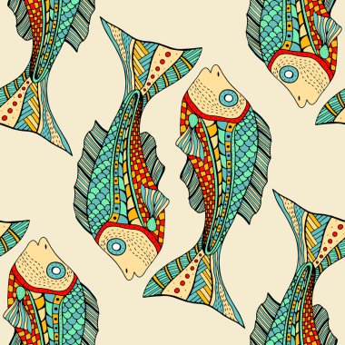 Zentangle balık arka plan