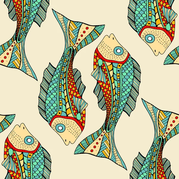 Тло Zentangle риби — стоковий вектор