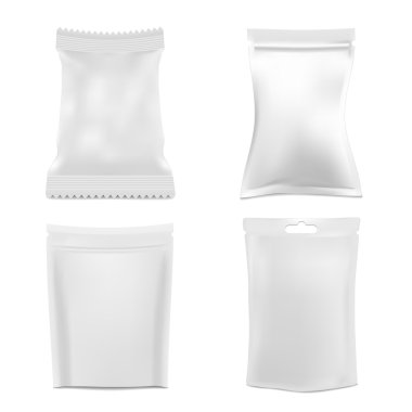 Set of White Foil Packaging