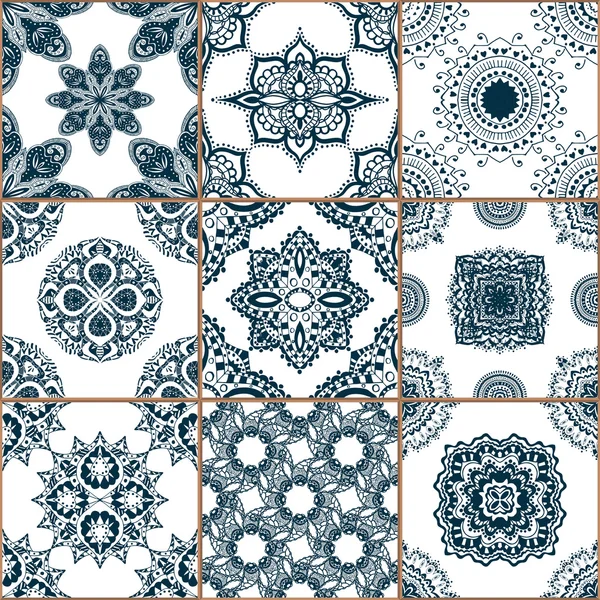 Azulejos piso ornamento colección — Vector de stock