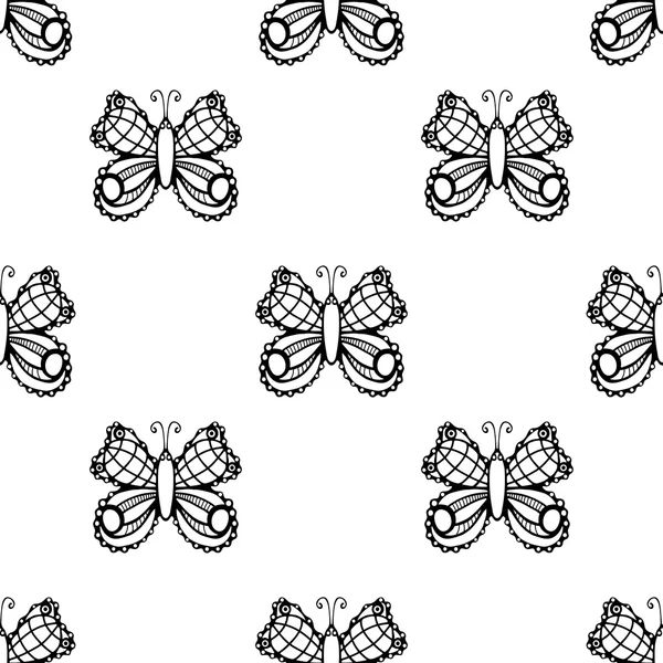 Patrón con mariposas . — Vector de stock