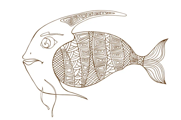 Poisson stylisé Zentangle — Image vectorielle