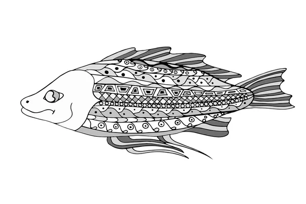 Pez estilizado Zentangle — Vector de stock