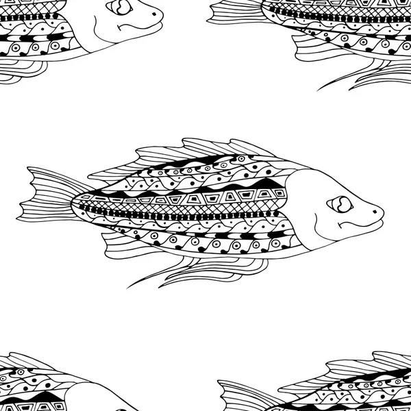 Fondo de peces Zentangle — Archivo Imágenes Vectoriales