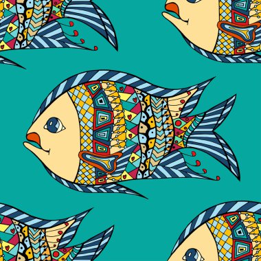 Zentangle balık arka plan
