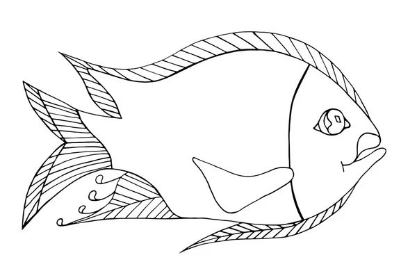 Pescado fresco extraído a mano — Vector de stock