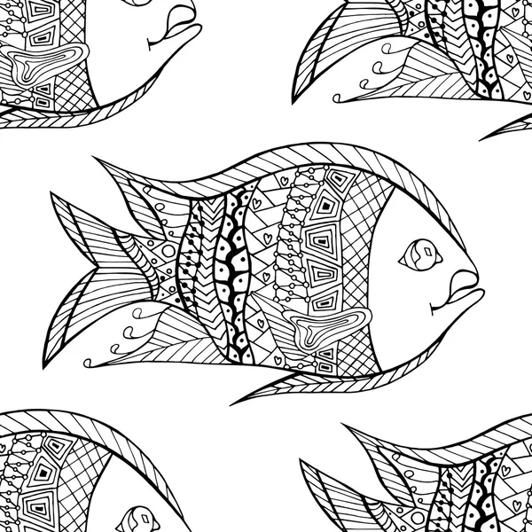 Zentangle ψάρια φόντο — Διανυσματικό Αρχείο