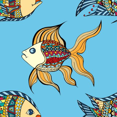 Zentangle balık arka plan