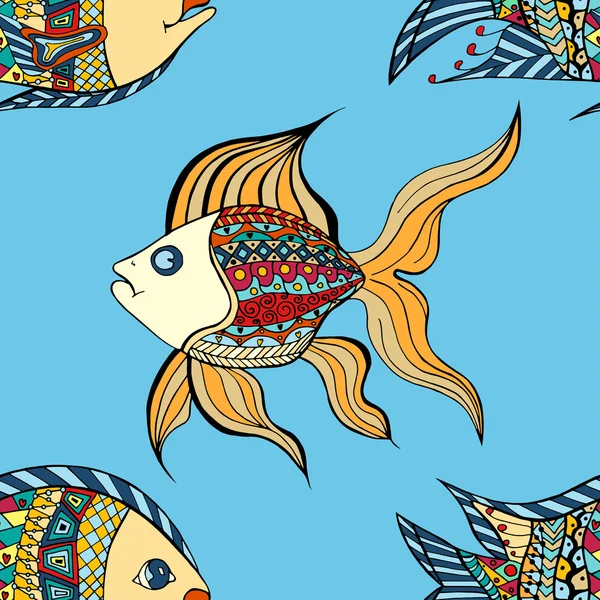 Zentangle fish background — Stock Vector