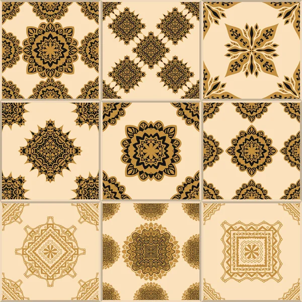 Tiles Floor Ornament Collection — Stock Vector