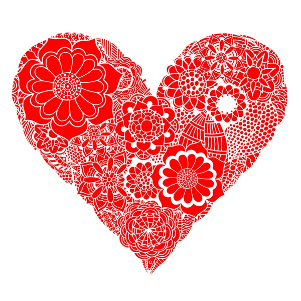 Corazón de flor — Vector de stock