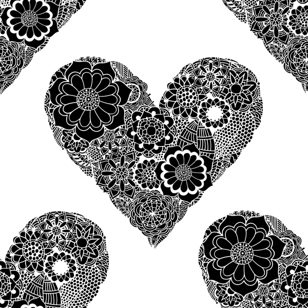 Doodle Heart Swirls — Stockový vektor