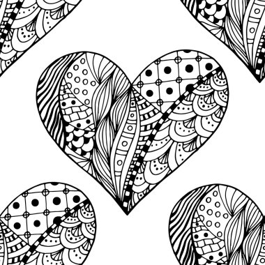 pattern of monochrome hearts clipart