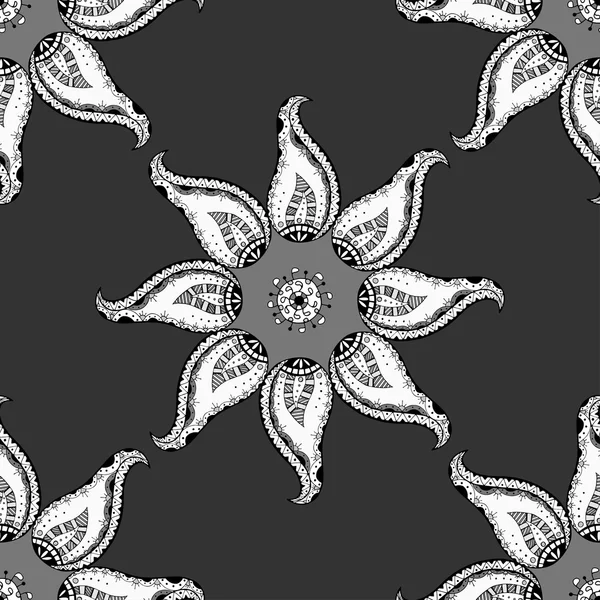 Ornamento monocromo oriental — Vector de stock