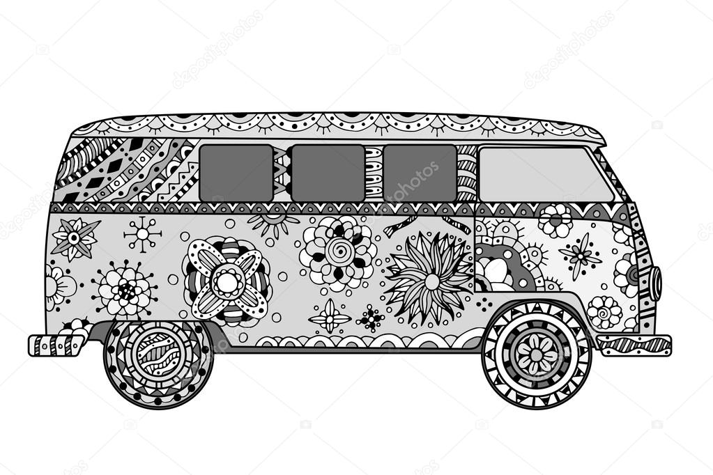 Download Van in zentangle style — Stock Vektor © frescomovie #95303680