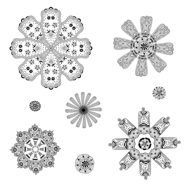 Набір геометричних круглих орнаментів — стоковий вектор