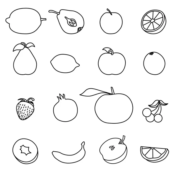 Set of Fruit icon — Stock Vector