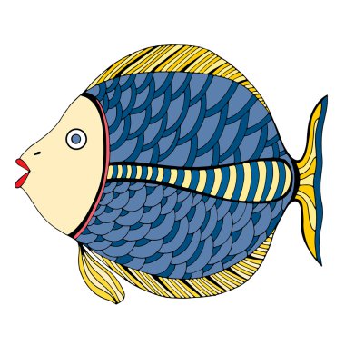 Zentangle balık stilize.